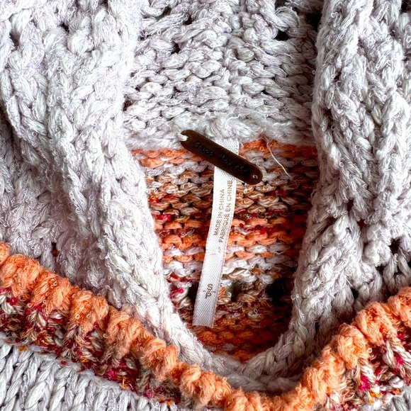 Free People Colorblock Spring Hooded Sweater Size Small - Picture 3 of 6